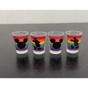 Disney Rainbow Mickey Mouse Shot Glass Set of 4
